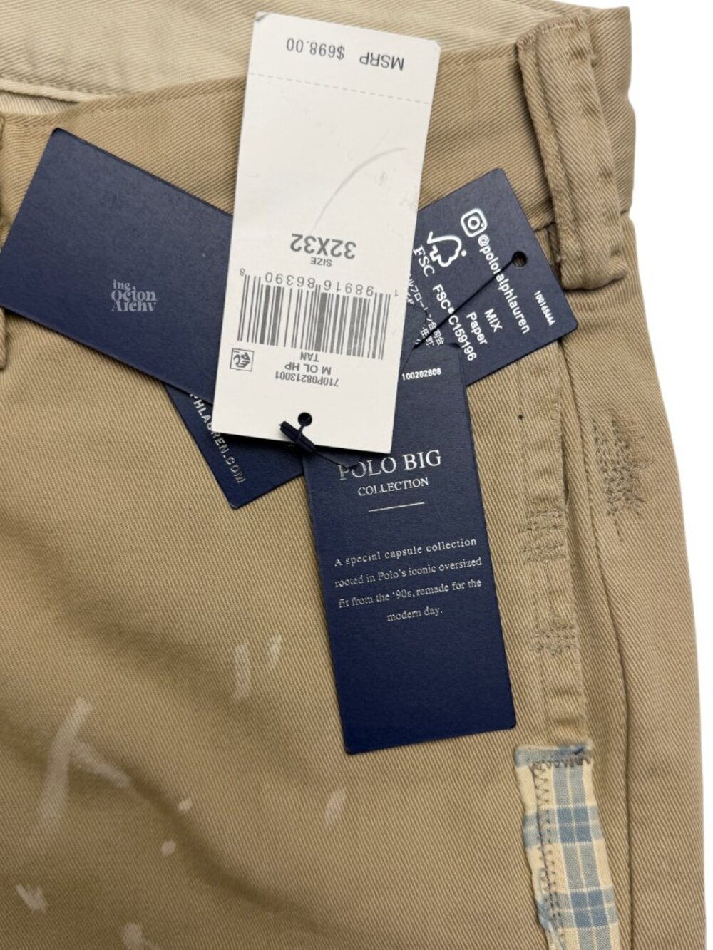 Size 32 x 32 Polo Country x Polo Ralph Lauren The Big Chino-Tan 710P05259001 NWT - Picture 12 of 12